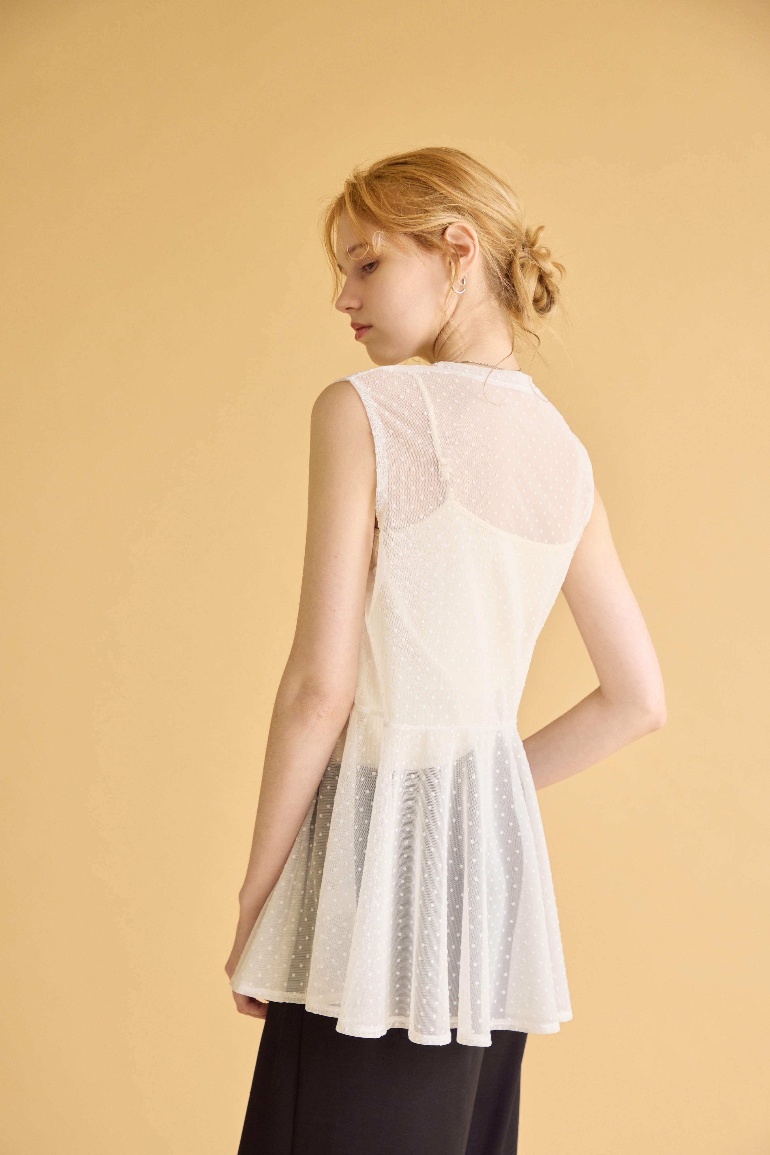 【SUGAR ROSE】ドットチュールノースリチュニック/269150