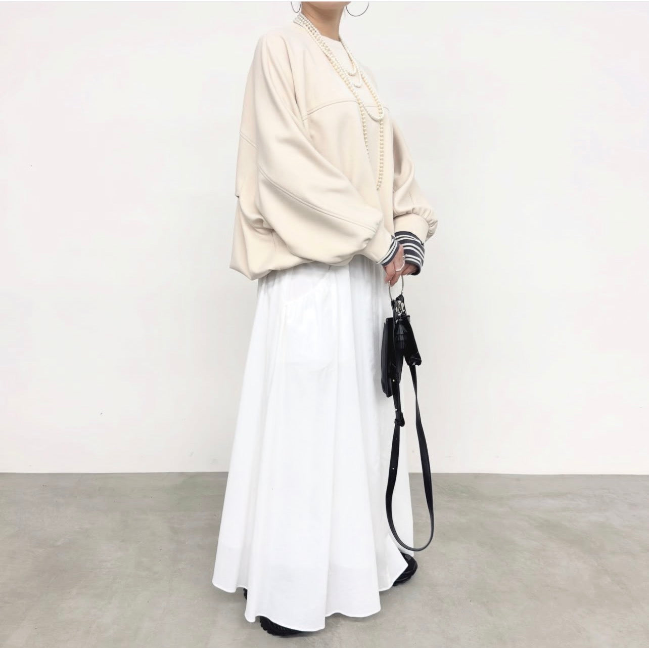 【NUS】クリーンボンディングライクジャージ バック刺繍ドルマンデザイントップス/652-35557
