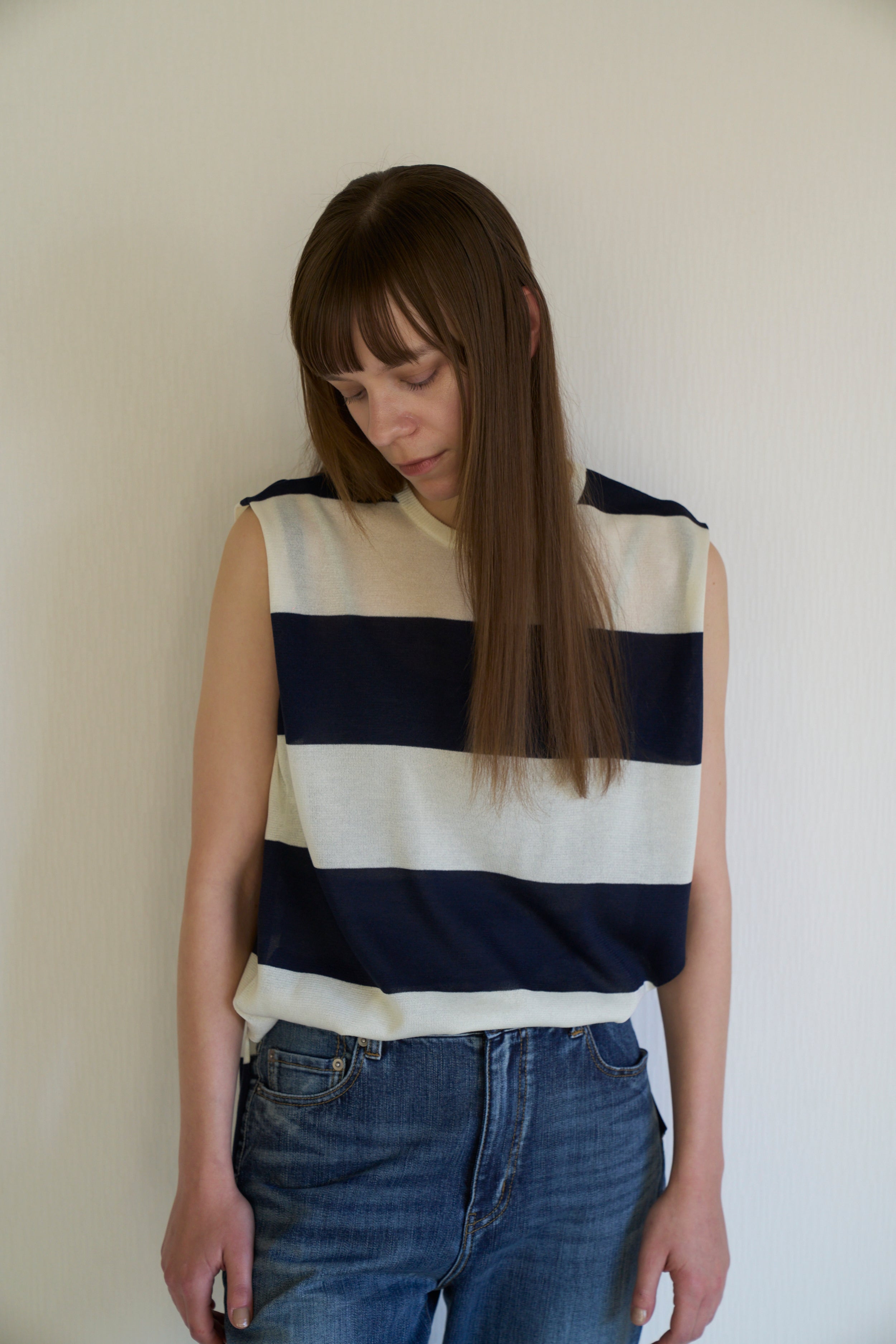 【Ordinary】ワイドパネルストライプスリーブレストップ/BO26-506N