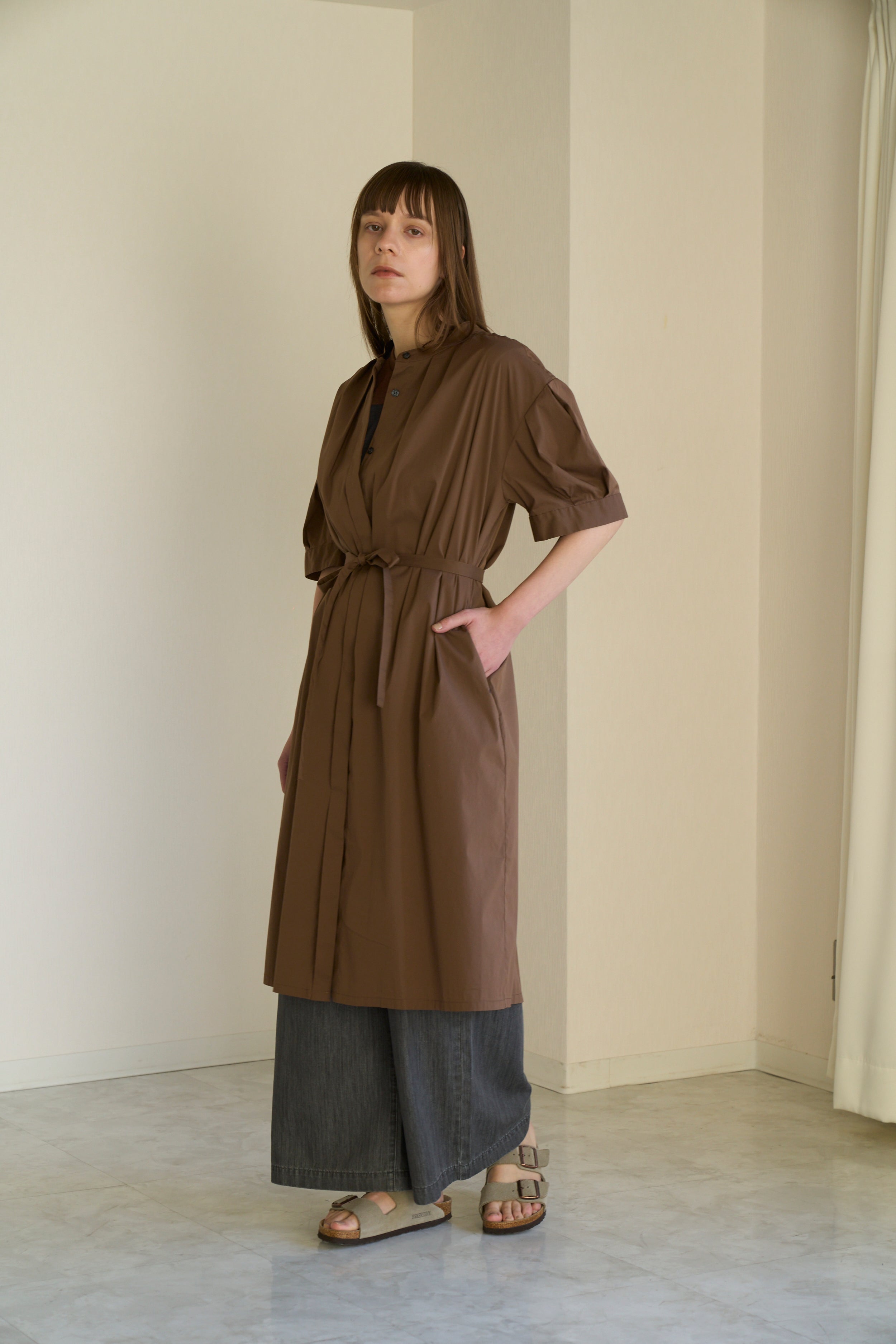 【Ordinary】2wayランタンスリーブシャツドレス/BO26-505D