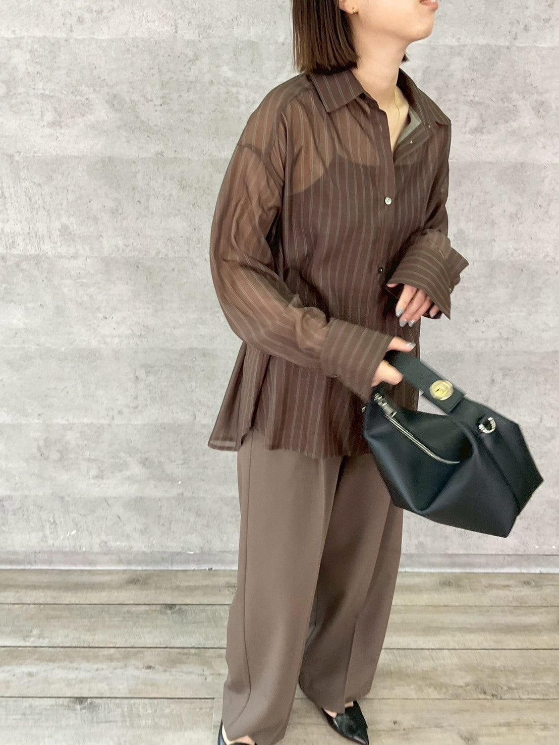 【Anna Kerry】シアーストライプシャツ/56253701