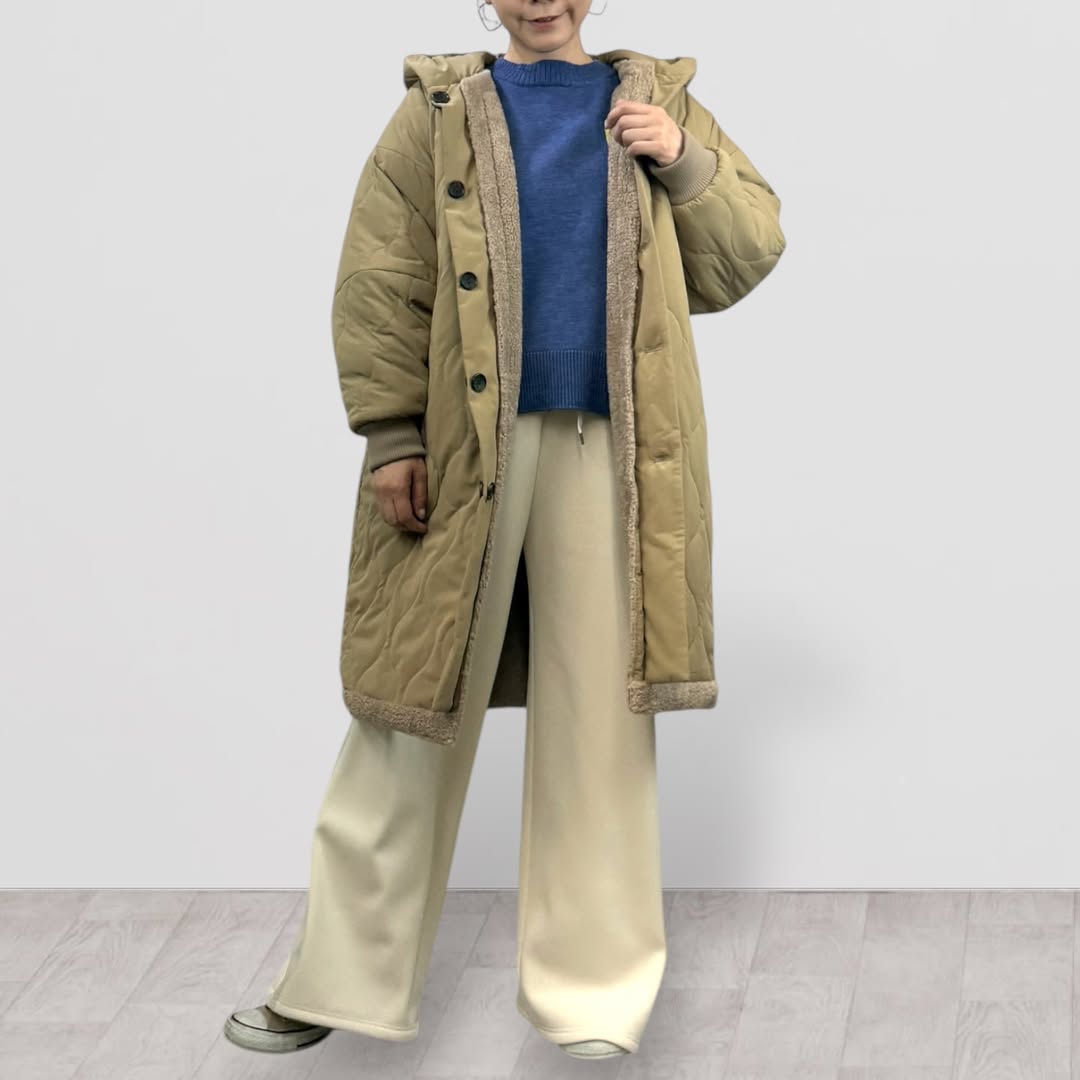 【QTUME】ボンバーヒート×ラナテックサージリメイク風ワイドパンツ/550-26541