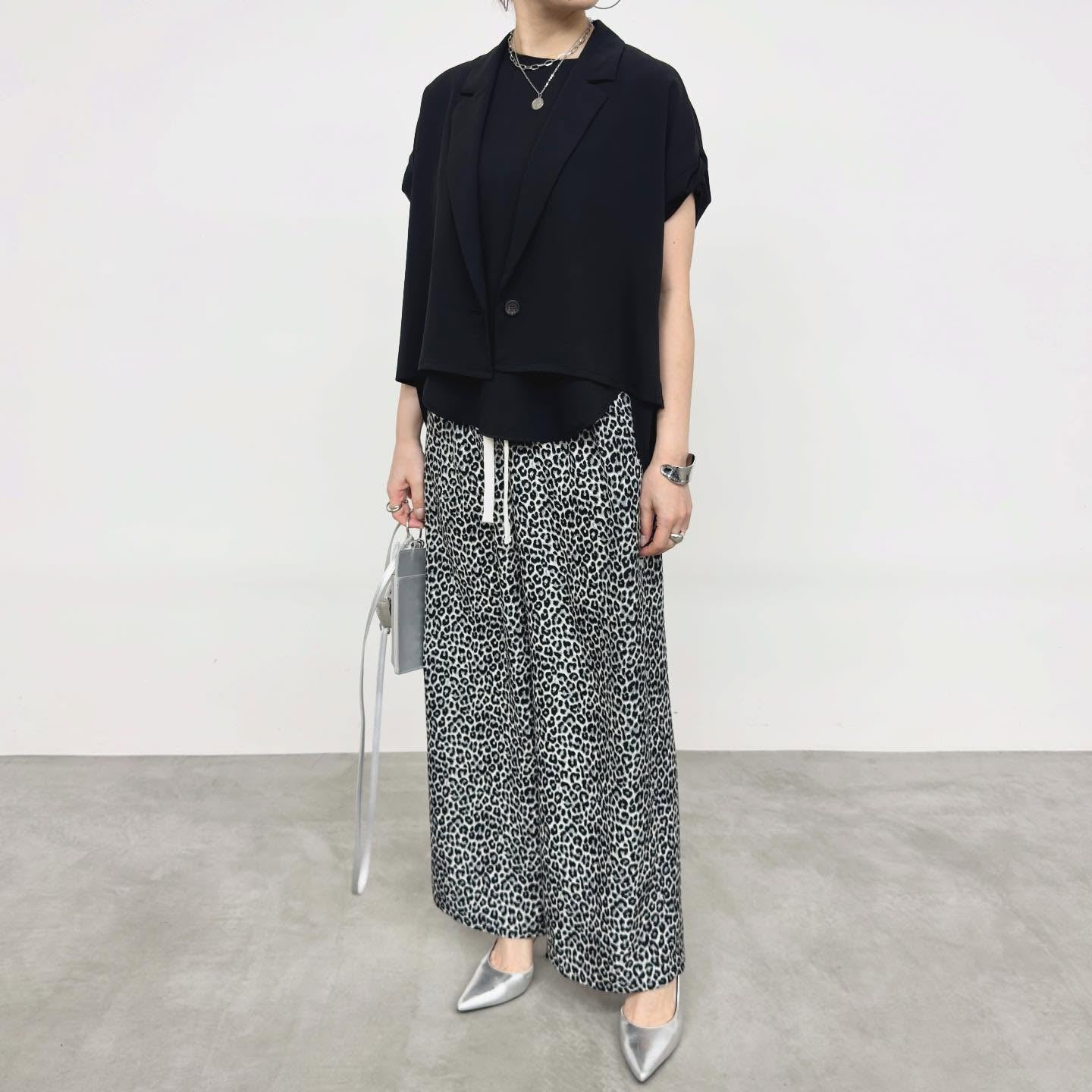 【NUS】レオパード柄イージーワイドパンツ/612-36029