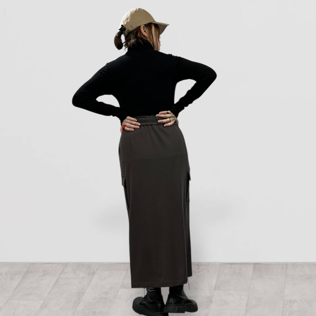 【QTUME】ソフトフランネル2WAYラップ風スカート/552-26539 550-26569