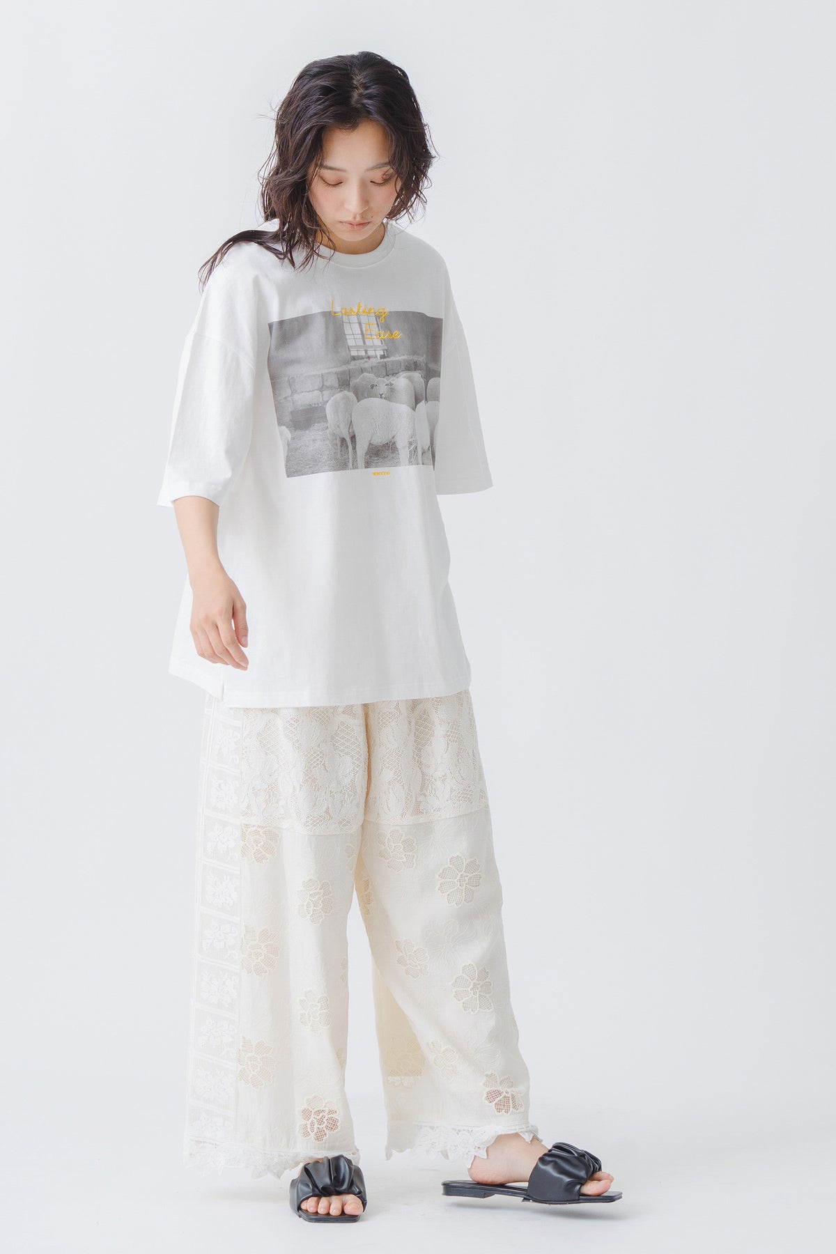 【WHYTO.】レースコンビネーションパンツ/WHT27HPT4091