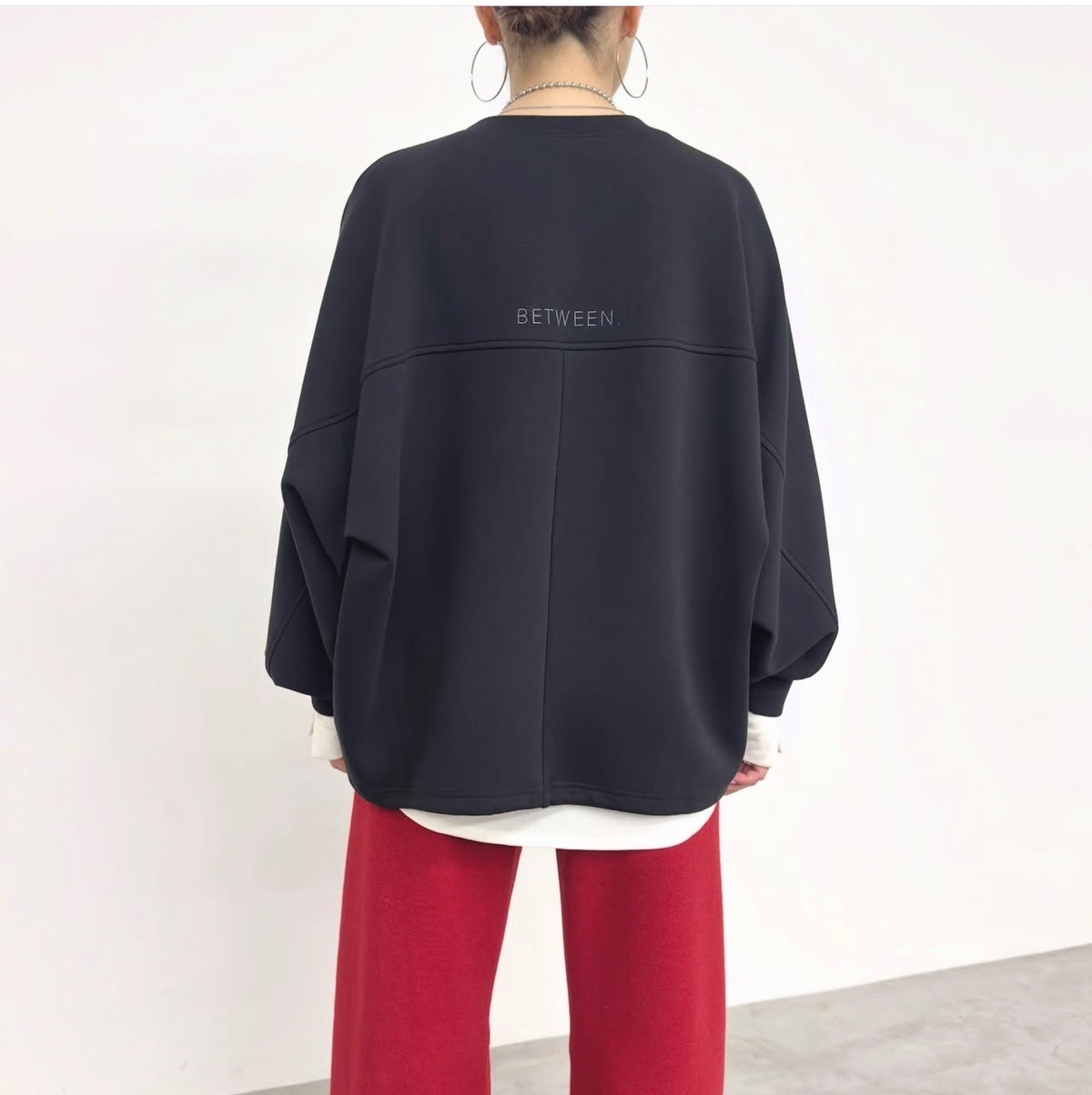 【NUS】クリーンボンディングライクジャージ バック刺繍ドルマンデザイントップス/652-35557