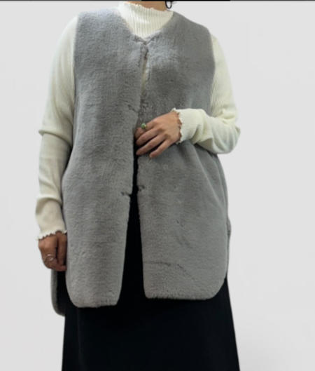 【QTUME】フェイクムートンミドルジレ/552-24501