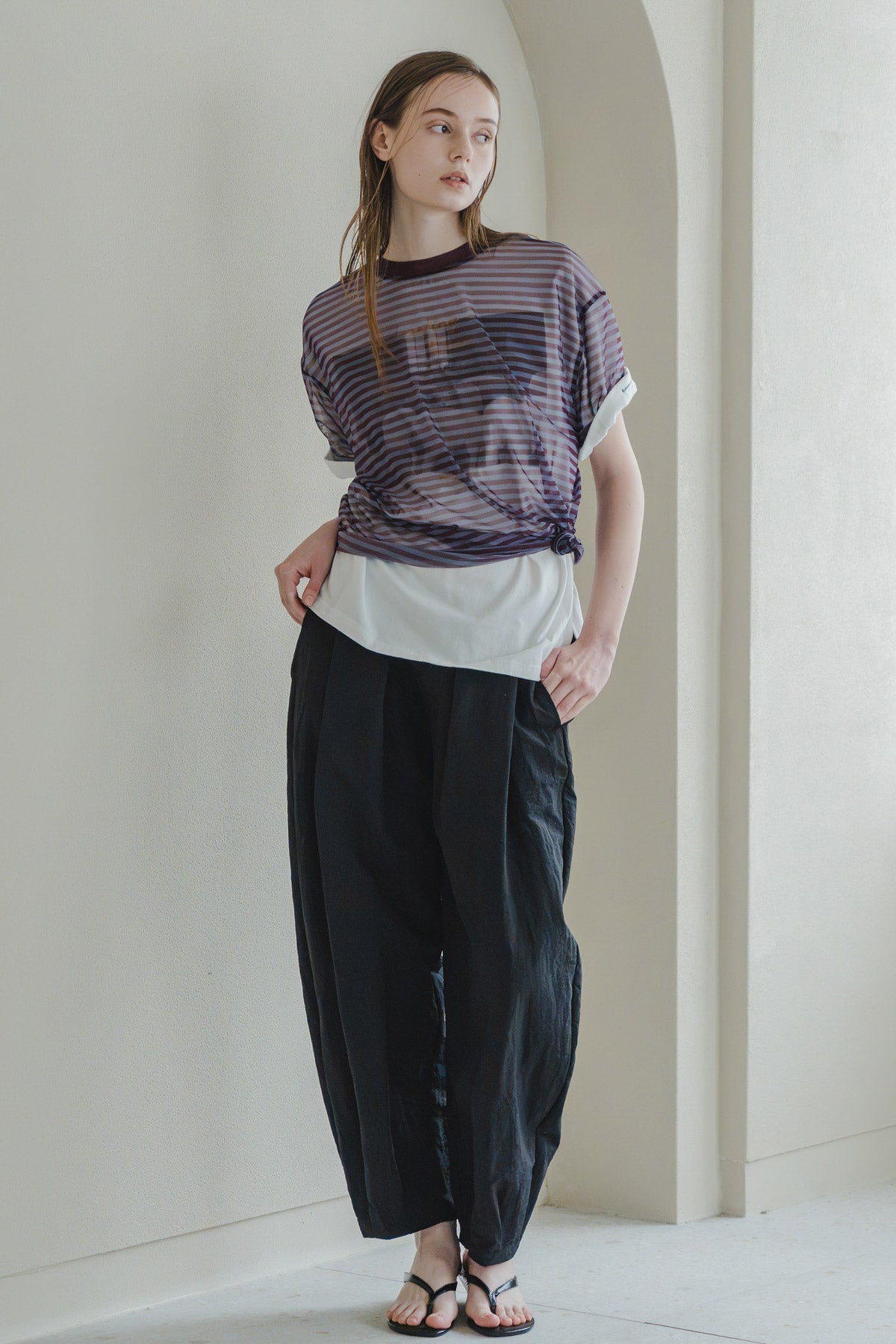 【WHYTO.】シアーボーダーT/WHT27HCS4034