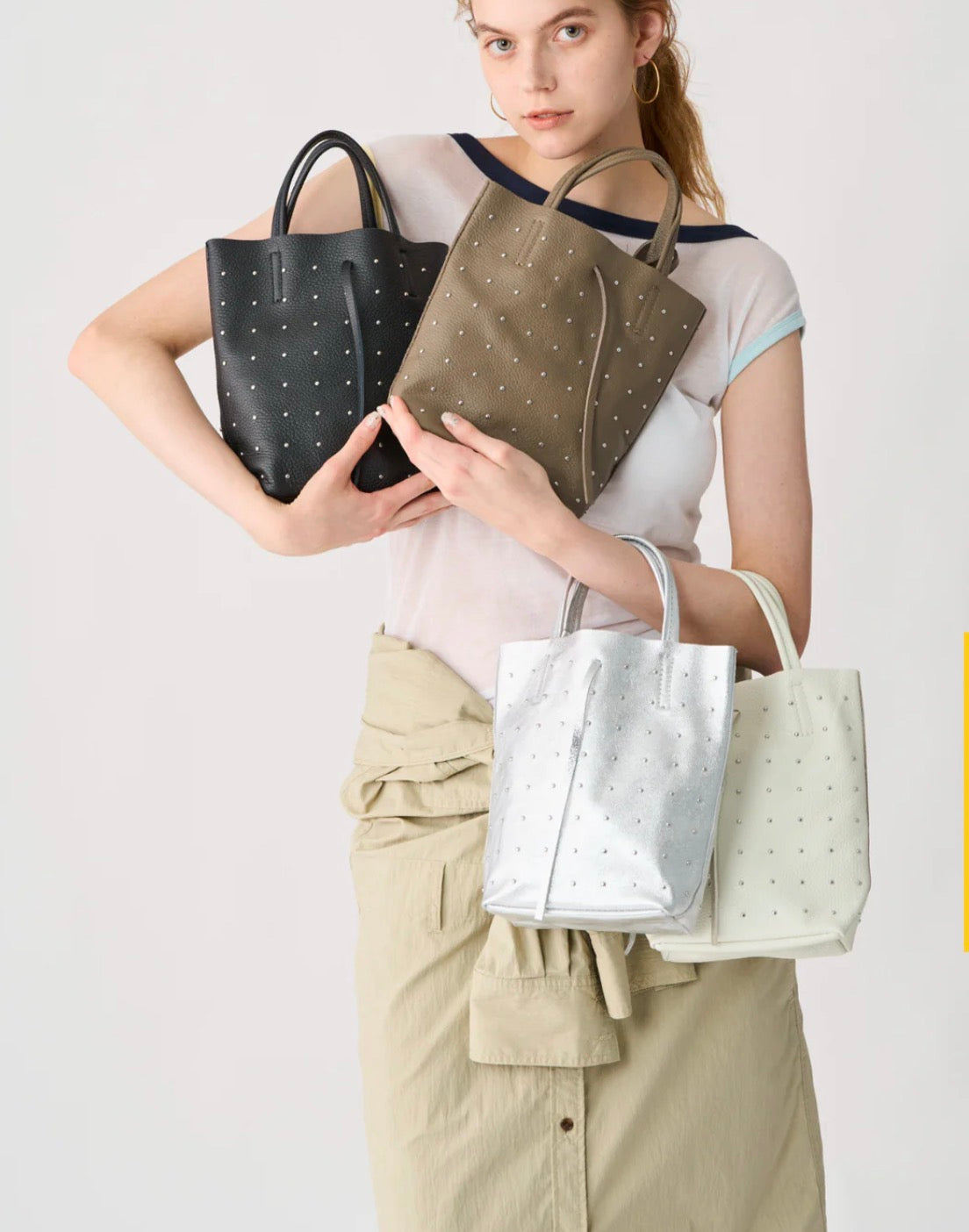 【MILLELAFIRENZE】スタッズミニトートバッグ/10210658