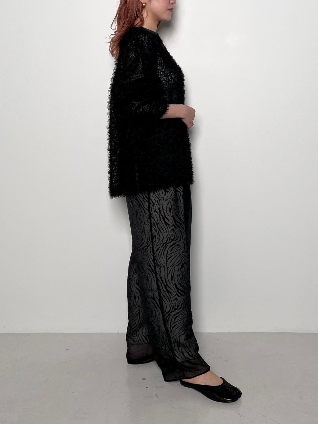 【CHIGNON】ゼブラオーガンジーレイヤーパンツ/3754-043MK