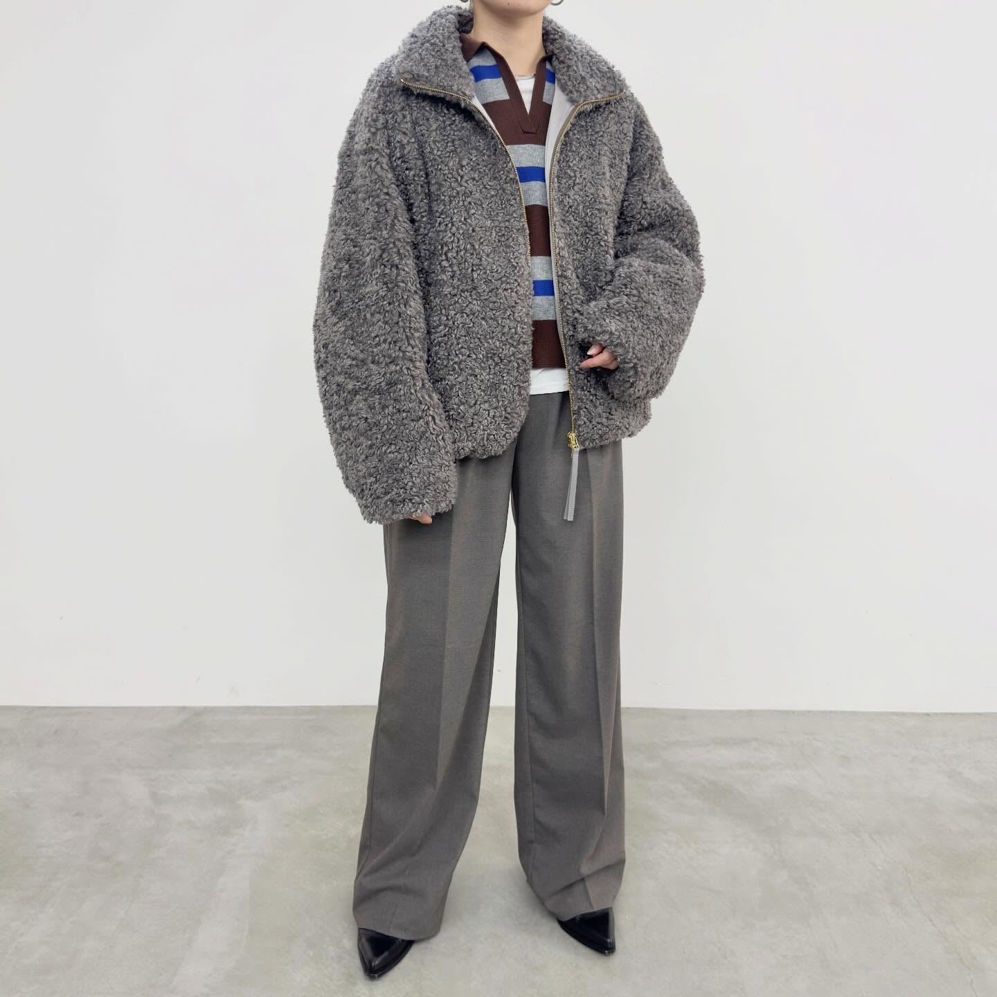 【NUS】ファインカールボアスタンドカラーブルゾン/662-34506