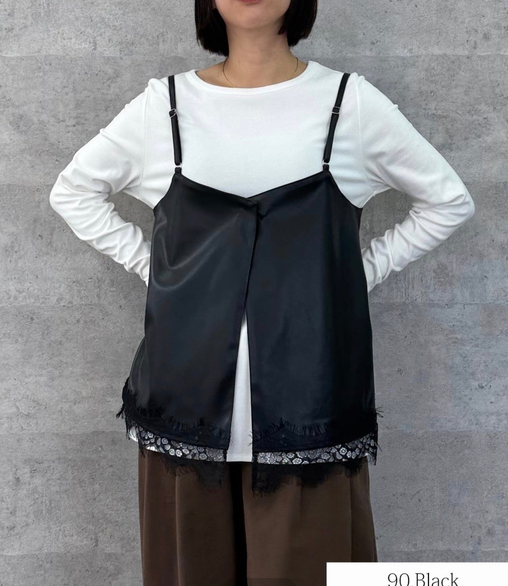 【再入荷予約】【Anna Kerry】フェイクレザーキャミソール/85264707