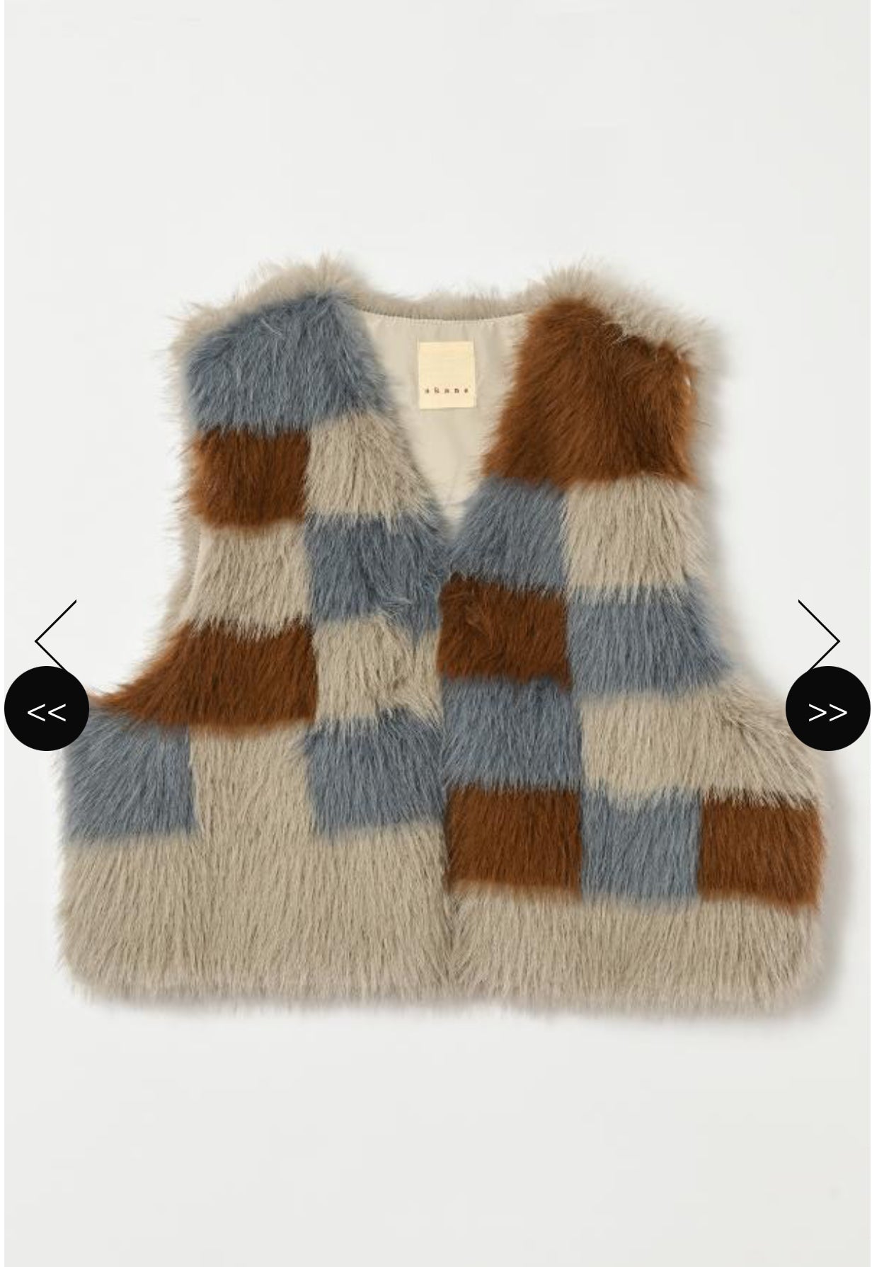 【akane】エコFOXパッチワークベスト 25238-5604WF-R