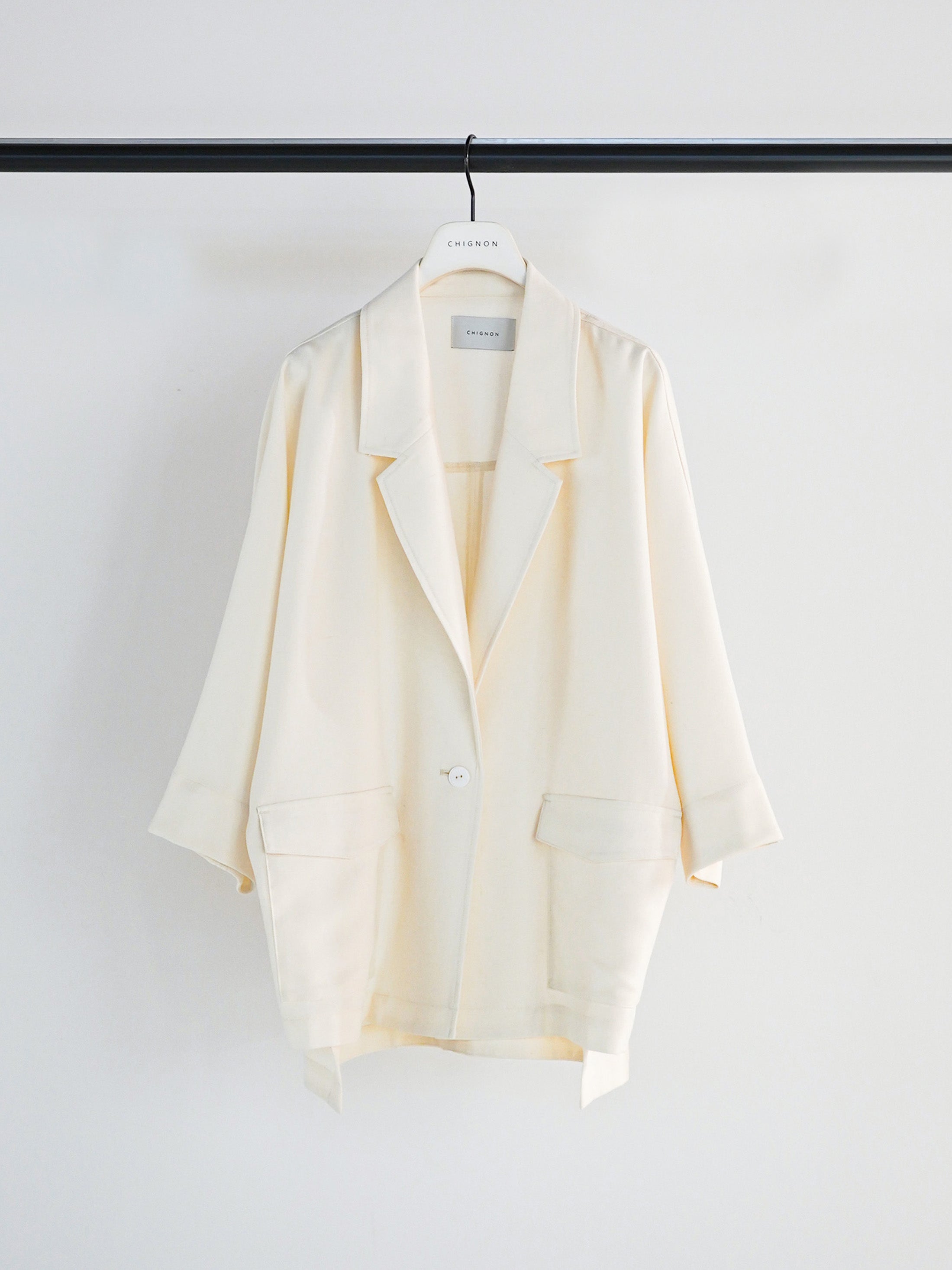 【CHIGNON】サマーメッシュ麻混ドルマンジャケット/4561-027BZ