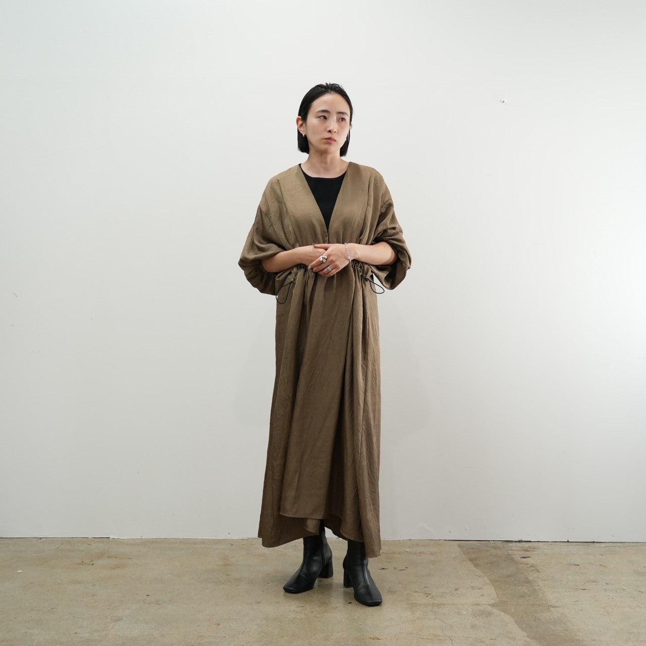 【RILATO】シワ加工タックワンピース/R25378