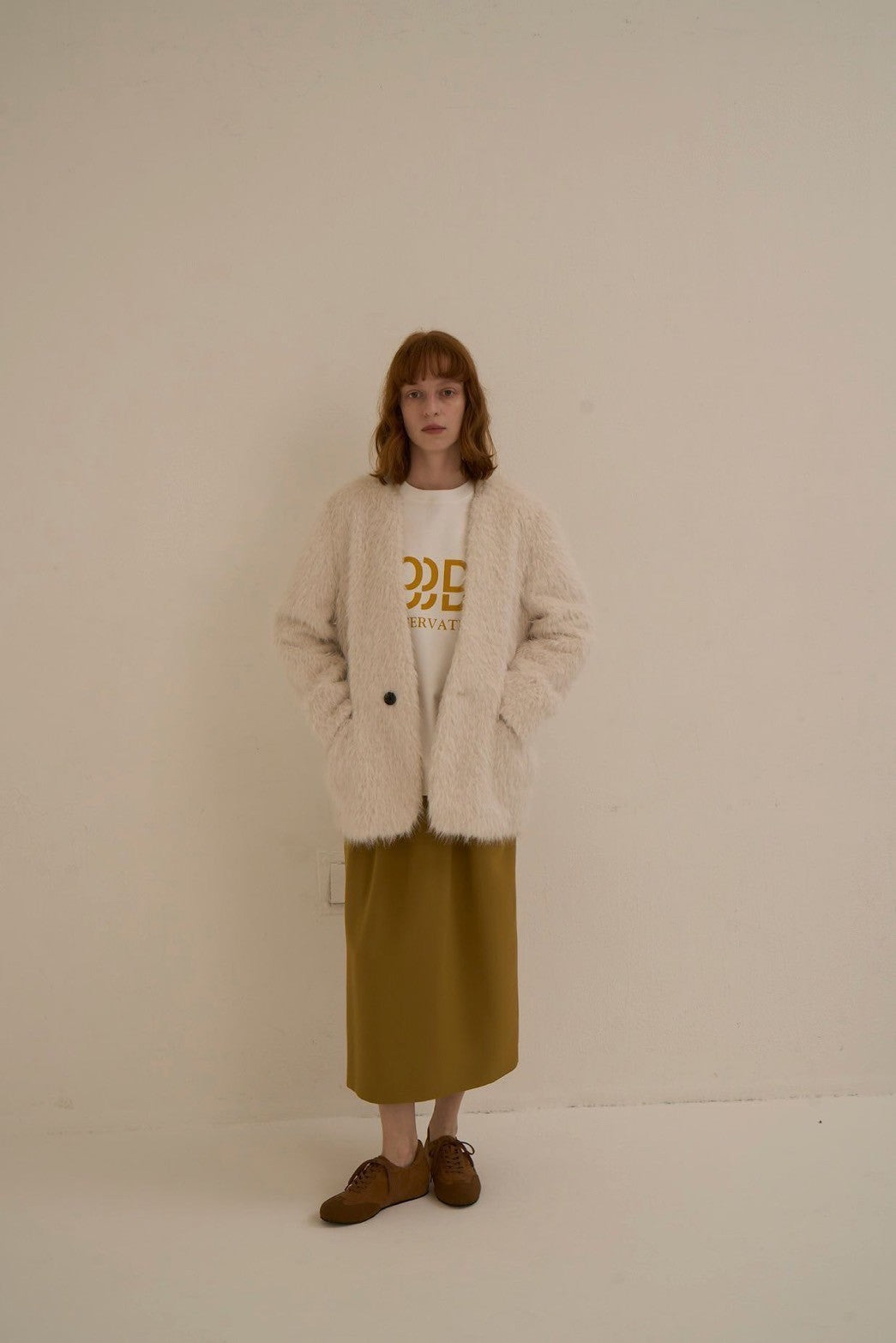 【Ordinary】シャギーカラーレスオーバージャケット/BO25-202J