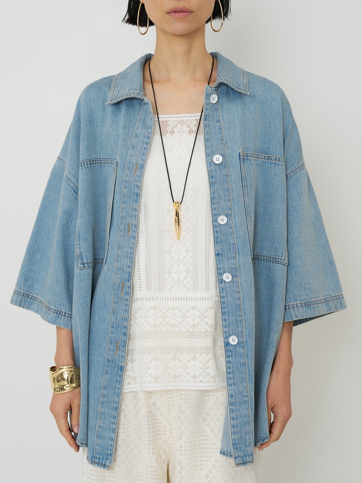 【CHIGNON】ハーフスリーブデニムジャケット/4861-041BT