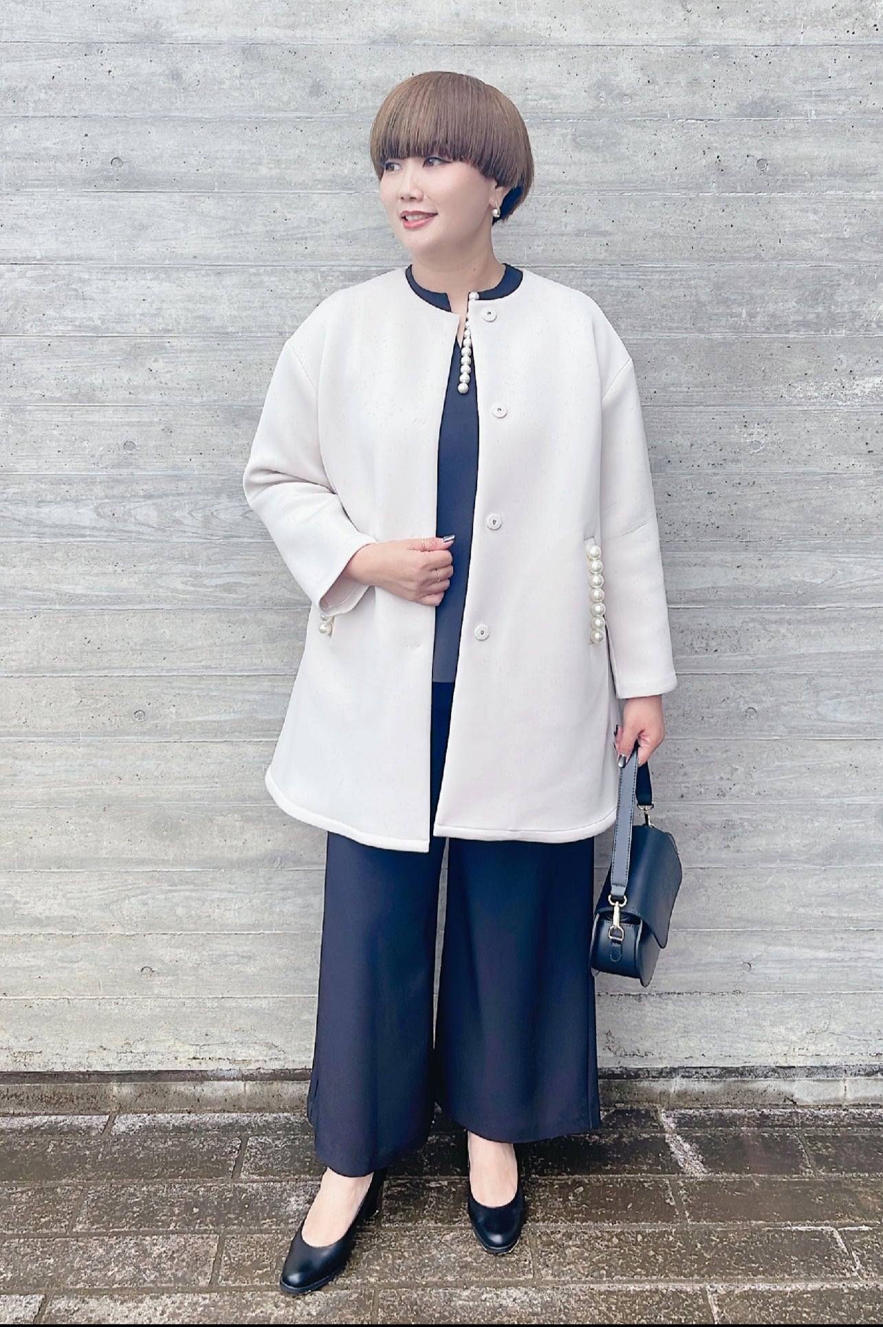 【anana】パール付スポンジコート/a79-031