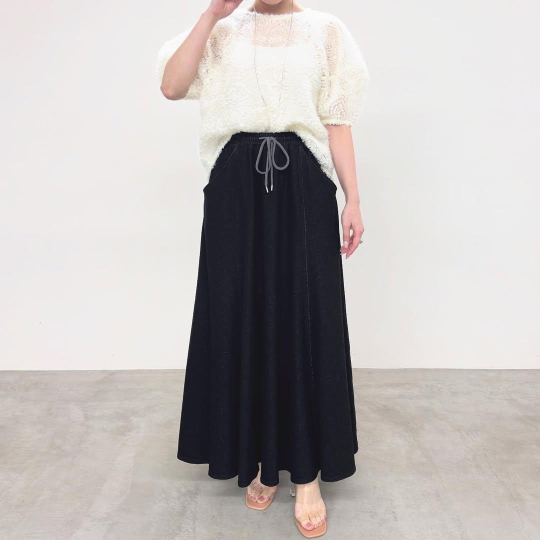【NUS】スウェットデニムフレアスカート/552-36510