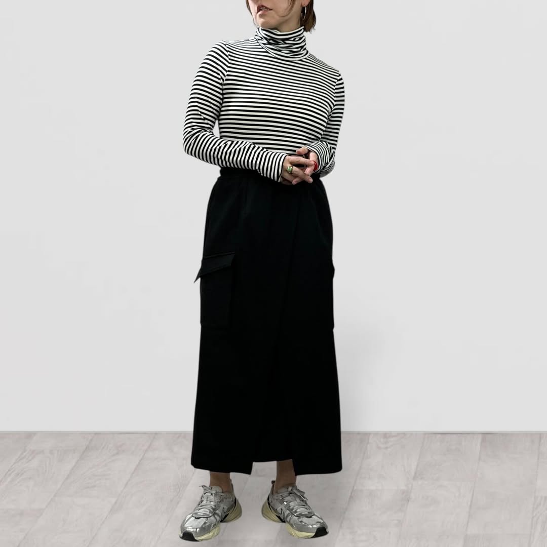 【QTUME】ソフトフランネル2WAYラップ風スカート/552-26539 550-26569