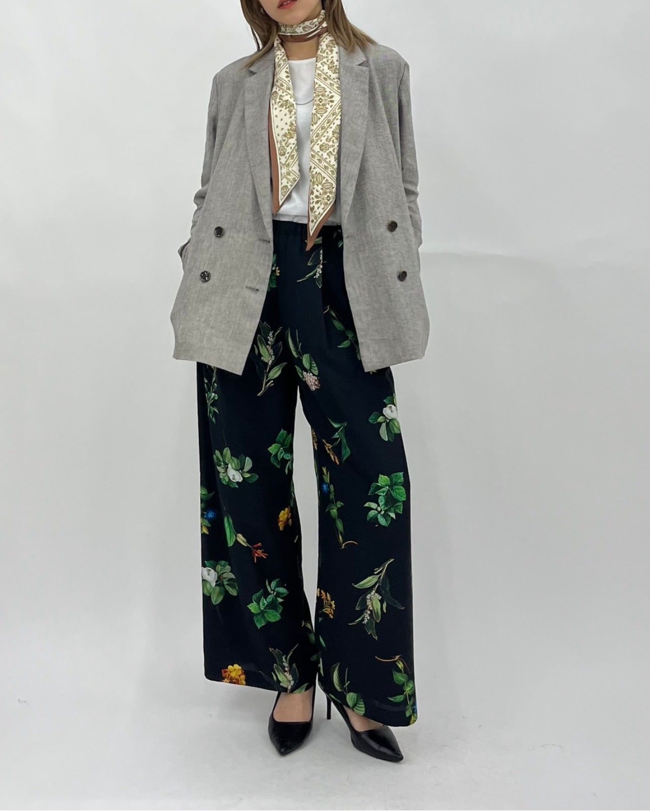 【PASSIONE】フローラル柄パンツ/616609