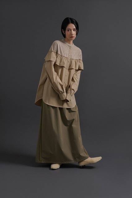 【CYAN TOKYO】パイルコンビフリルシャツ/407288