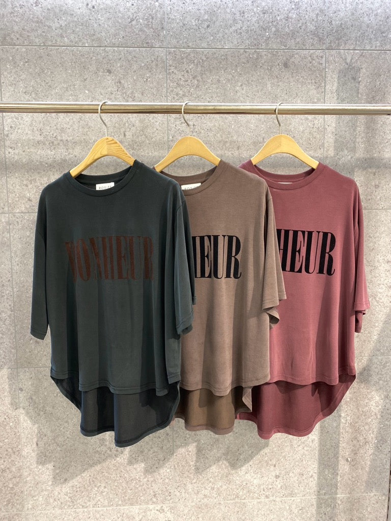 【ROSIEE】ソフトな風合いフロッキープリントTシャツ/R753250
