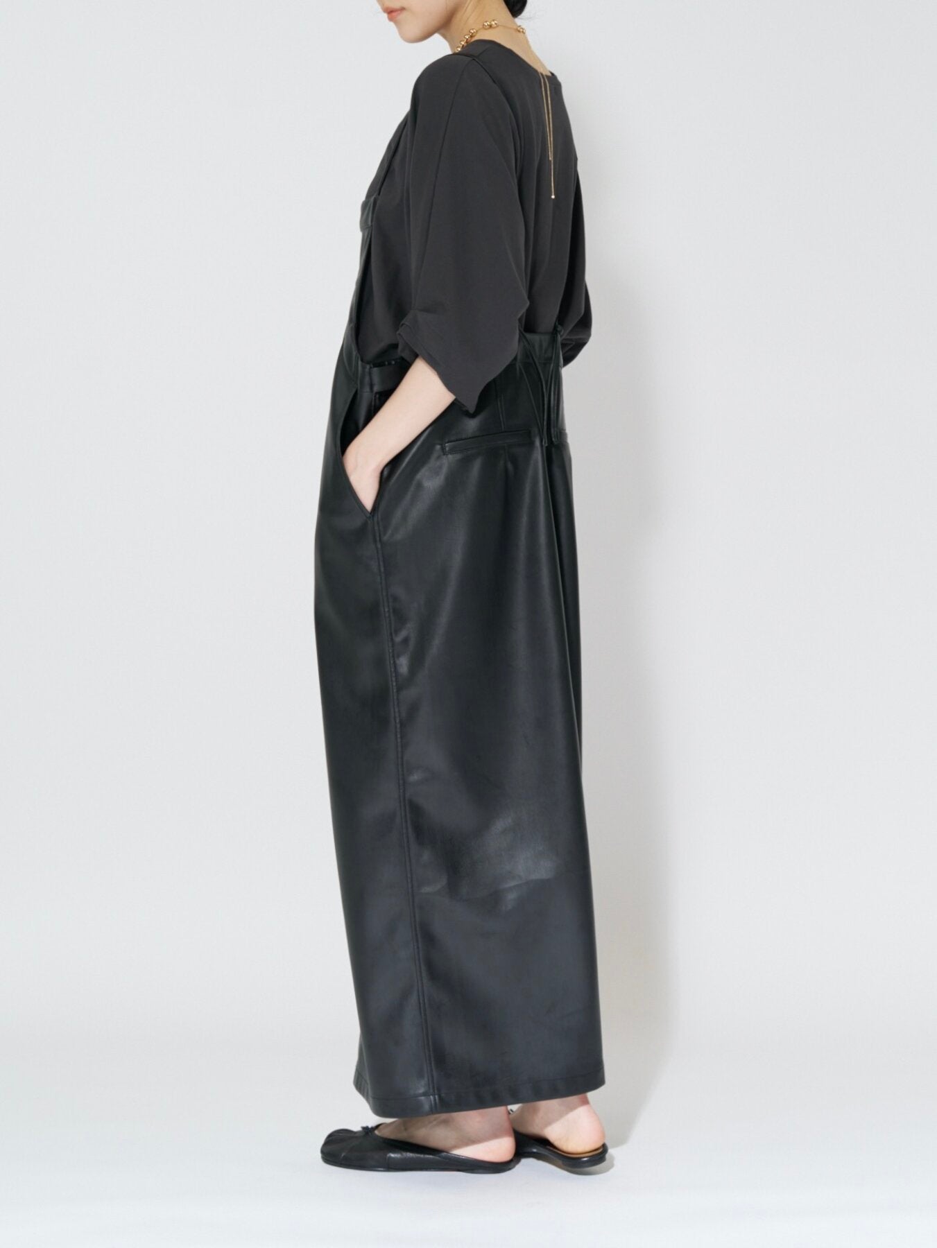 【CHIGNON】フェイクレザーストラップドレス/5264-016MK