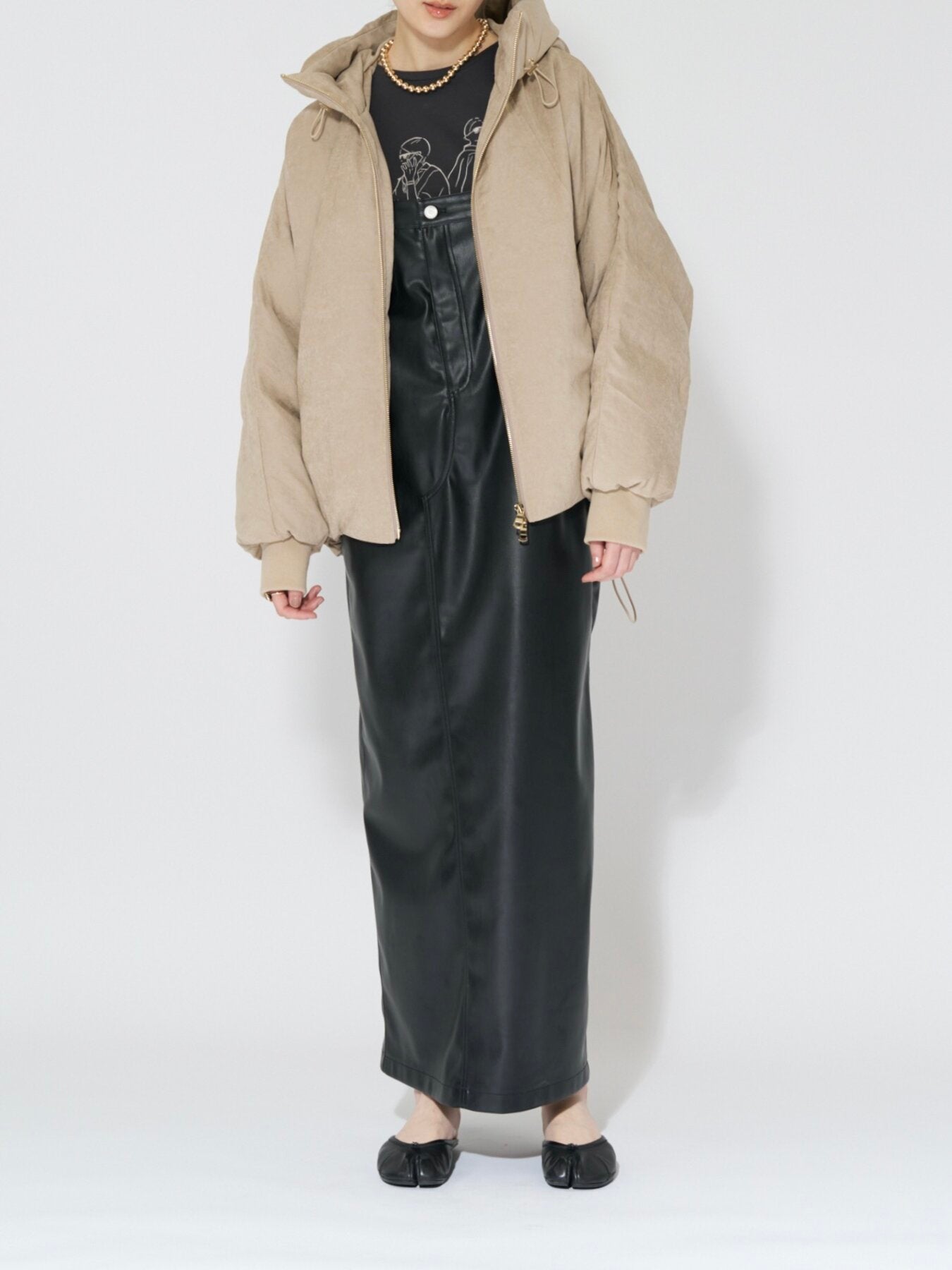 【CHIGNON】フェイクレザーストラップドレス/5264-016MK