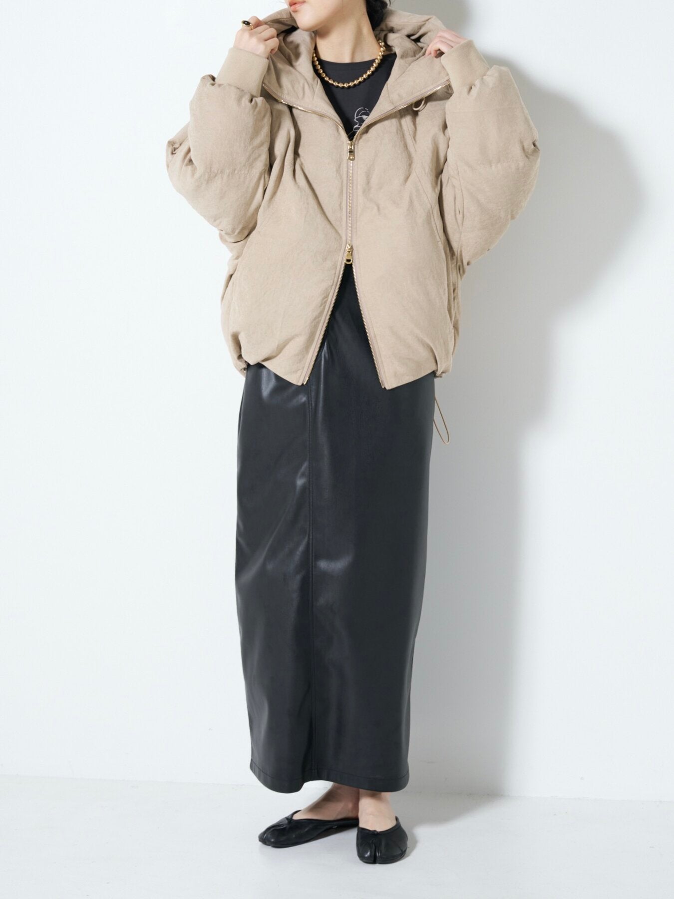 【CHIGNON】フェイクレザーストラップドレス/5264-016MK