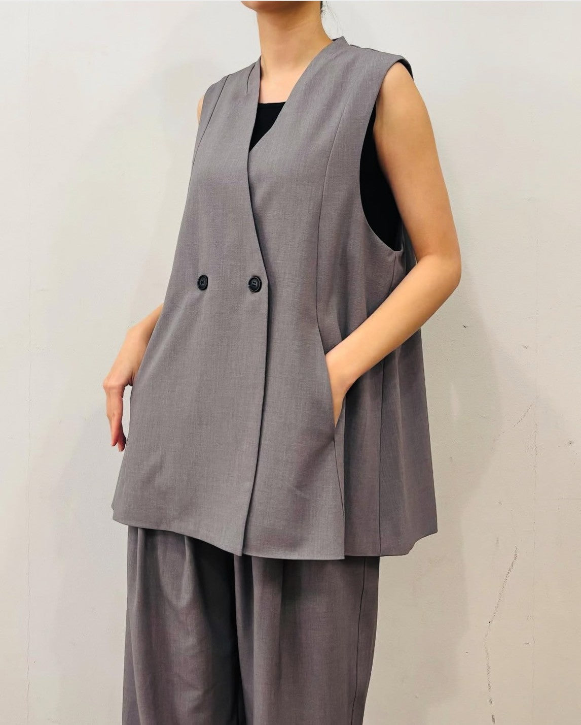 【siro de labonte】ノーカラーベスト/R543302