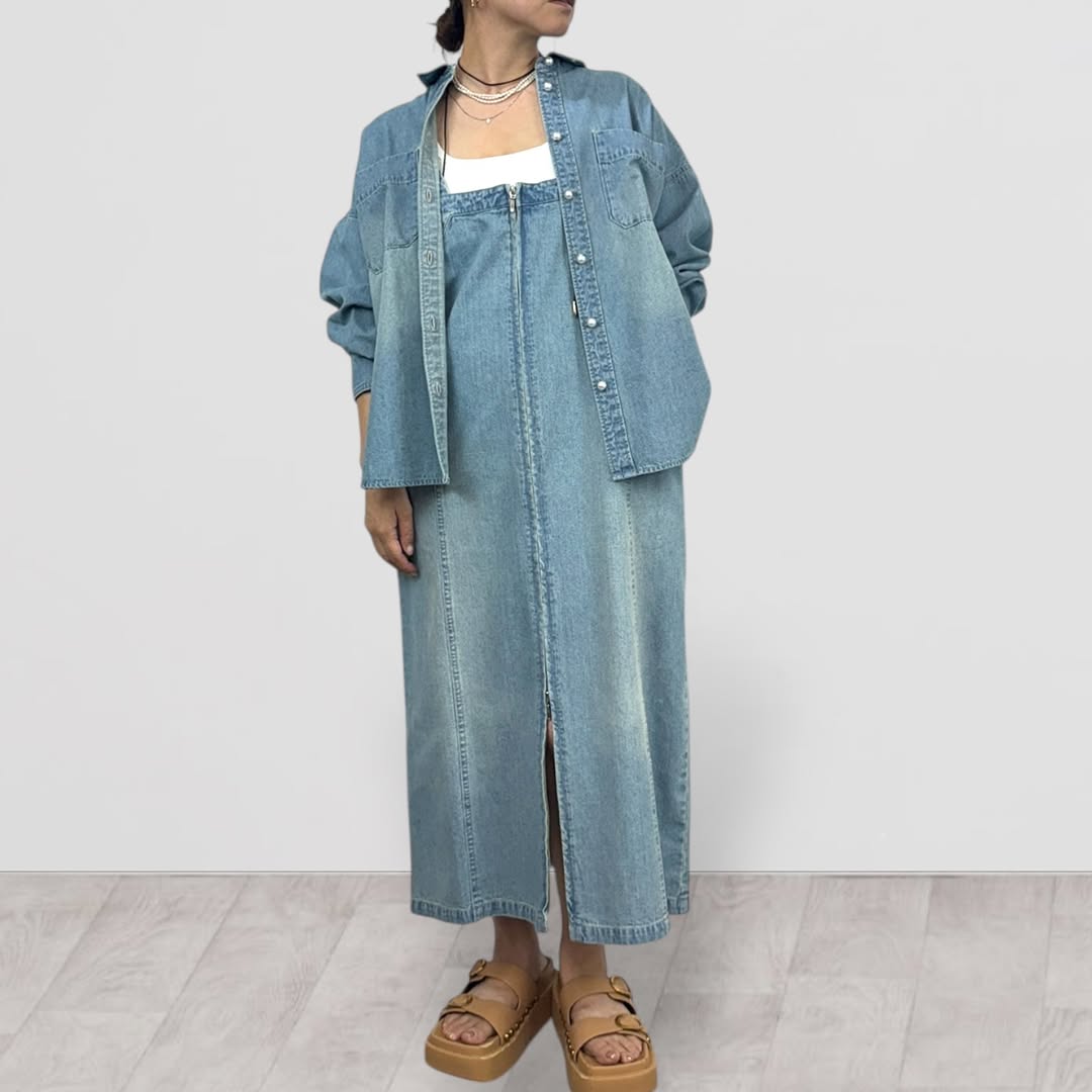 【QTUME】8.0ONZフロントジップキャミドレス/612-21002