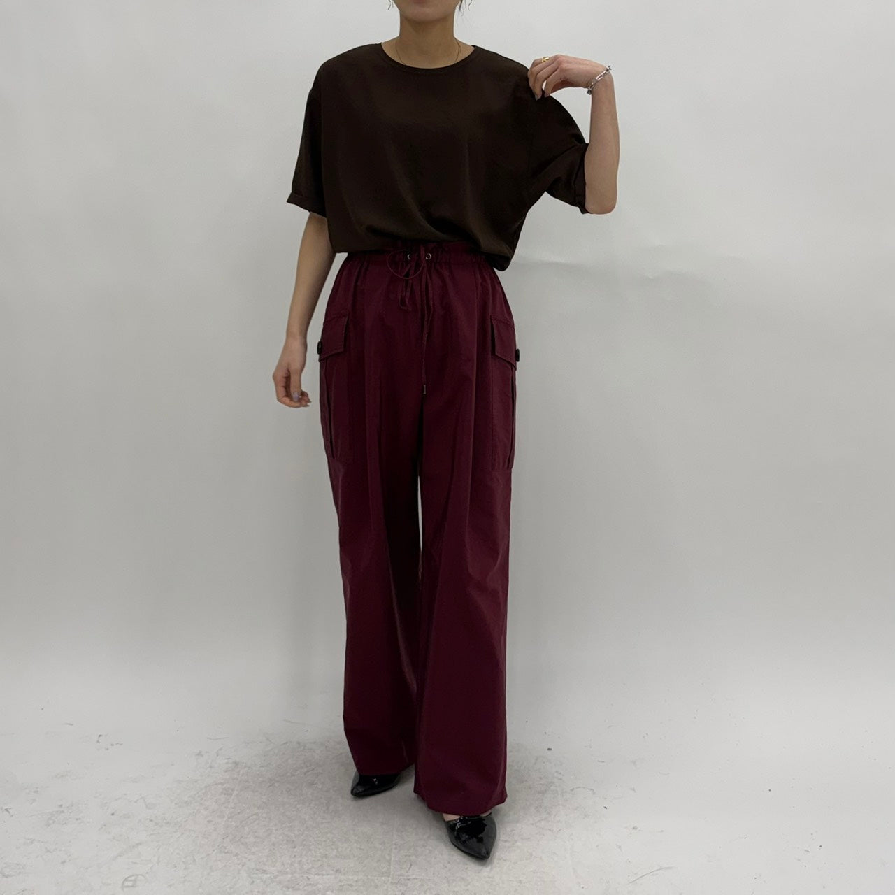 【cafune】コットンキュプラカーゴイージ-パンツ/35608