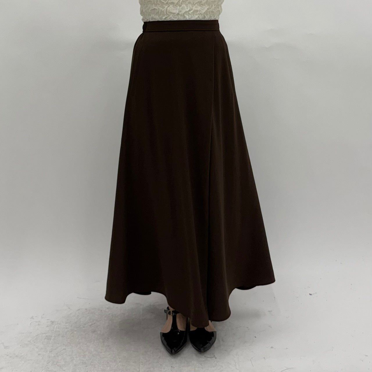 【cafune】マットストレッチジョーゼットタックスカート/35609