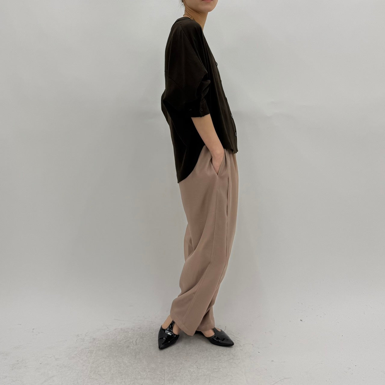 【cafune】ドレープワッシャーカーディガンブラウス/35917