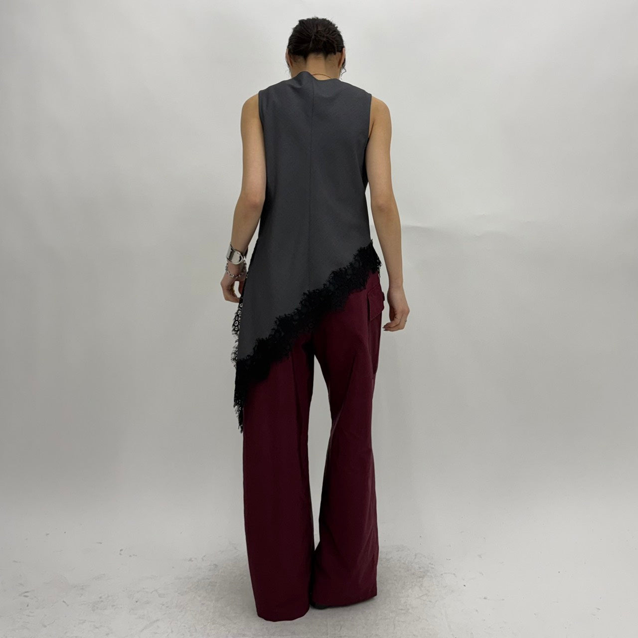 【cafune】アシメントリーレースジレ/35918