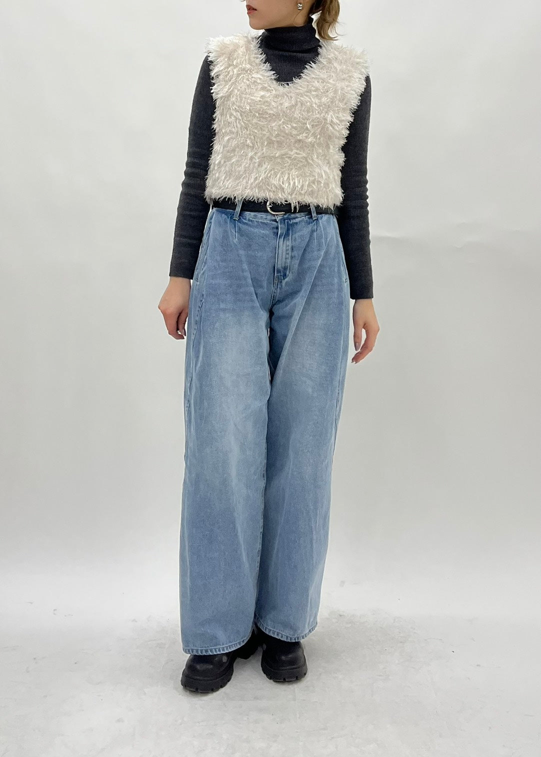 【PASSIONE】シャギーニットベスト/36915