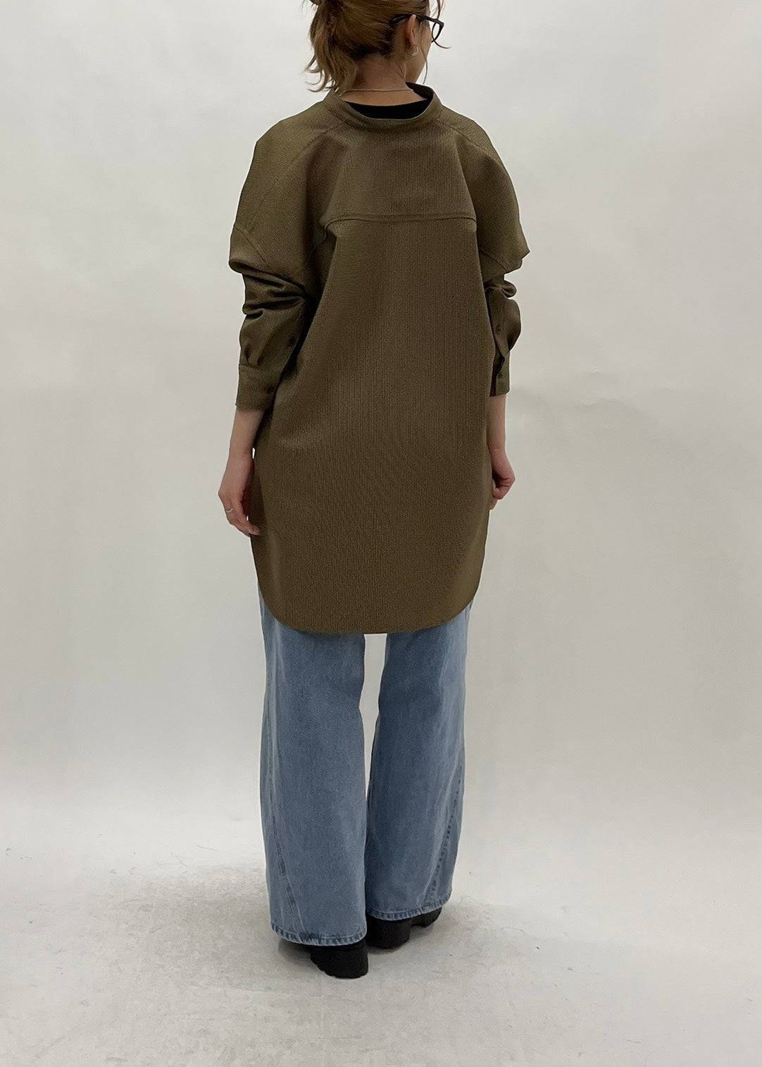 【PASSIONE】ノーカラーロングシャツ/36919