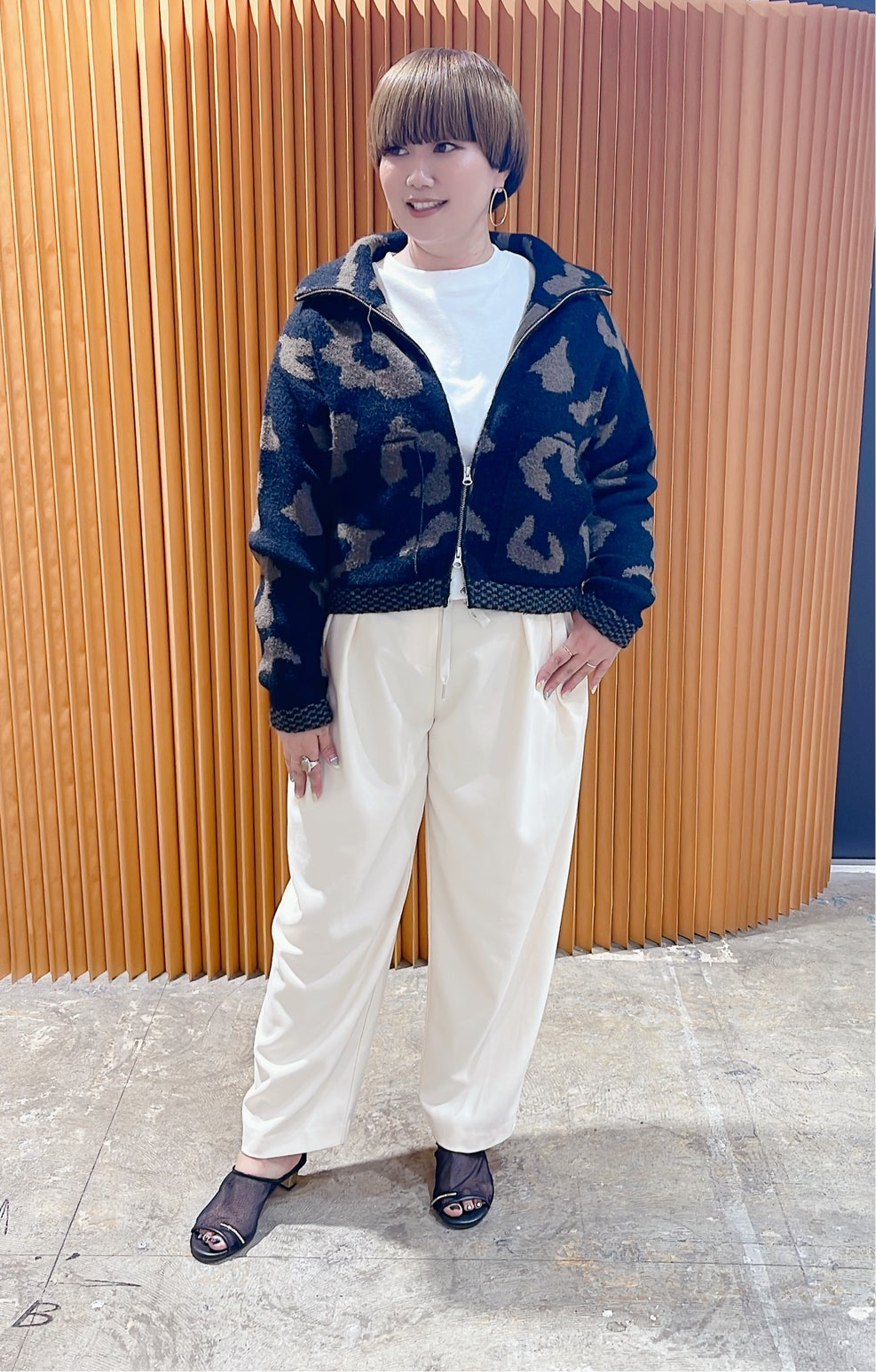 【MARGAUX VINTAGE】配色フラノタックパンツ/MG PT-25116-A