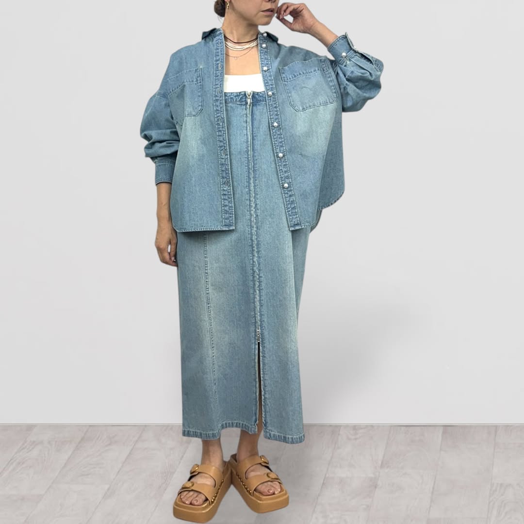 【QTUME】8.0ONZフロントジップキャミドレス/612-21002