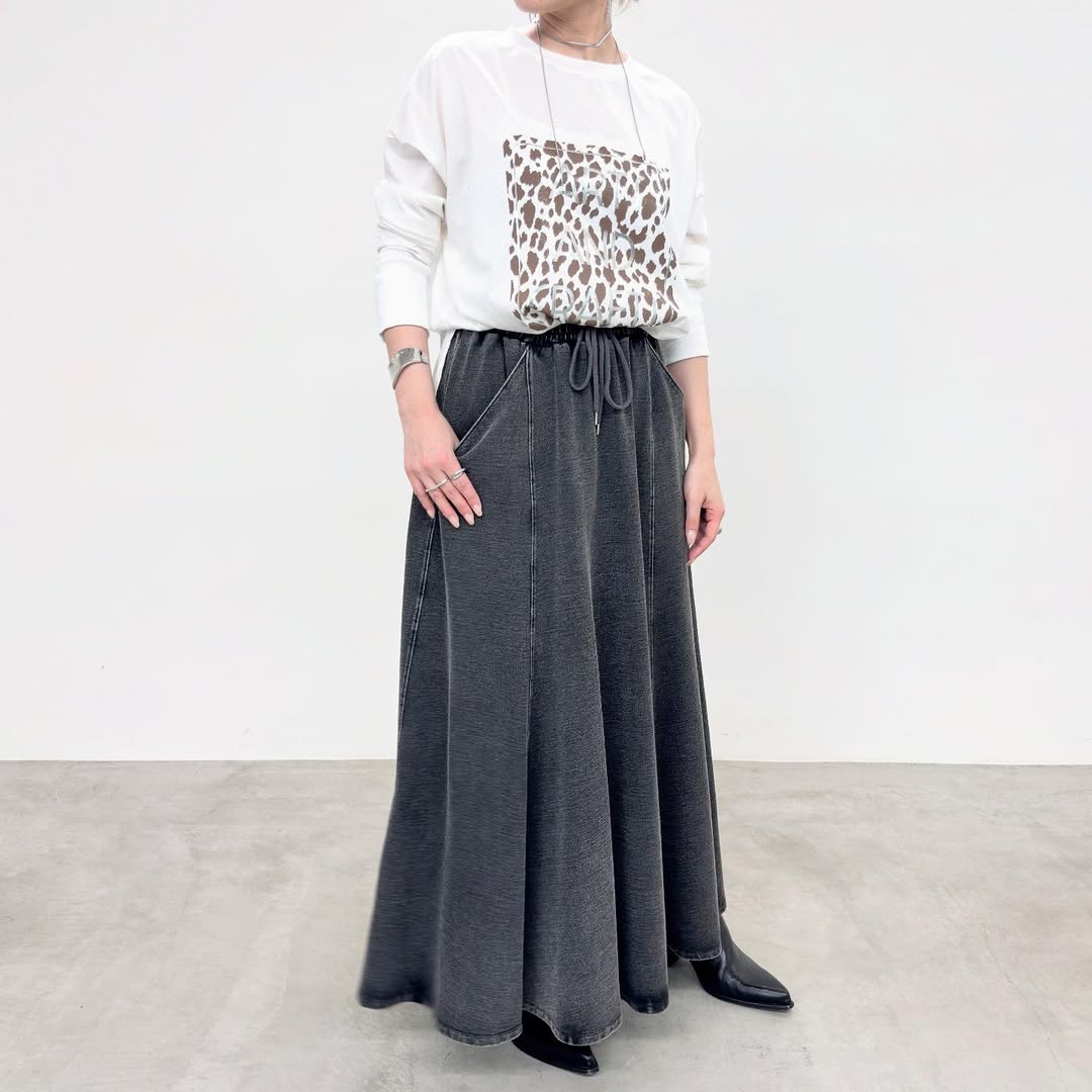 【NUS】スウェットデニムフレアスカート/552-36510