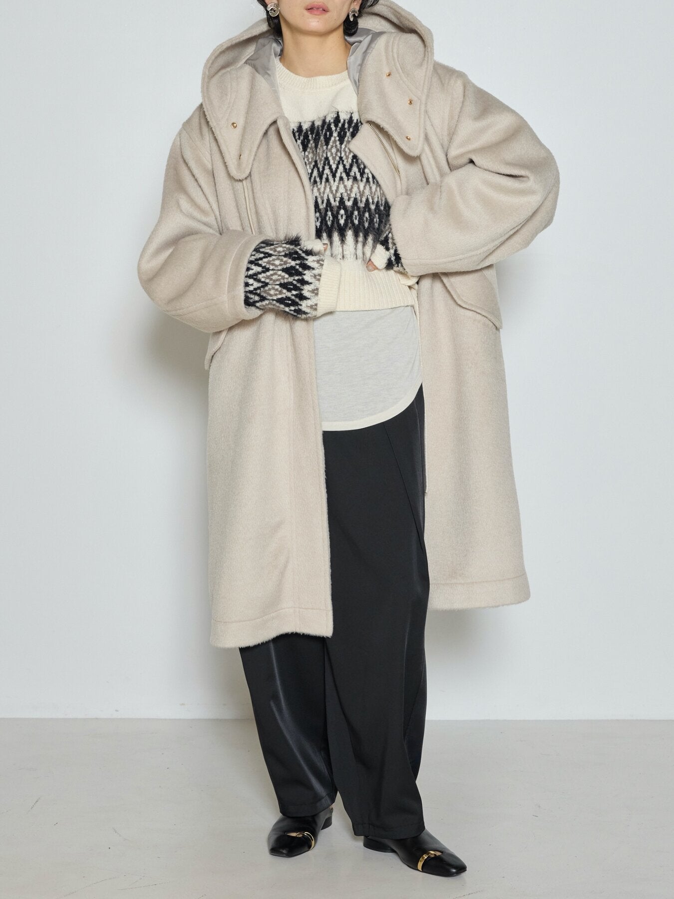 【CHIGNON】シャギーフーデッドコート/7265-337MK