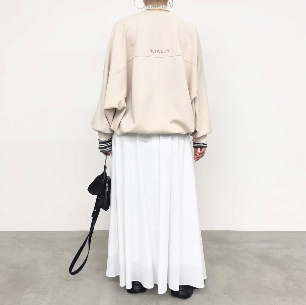 【NUS】クリーンボンディングライクジャージ バック刺繍ドルマンデザイントップス/652-35557