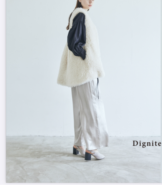 【Dignite Collier】フェイクファーフレアジレ/80243033