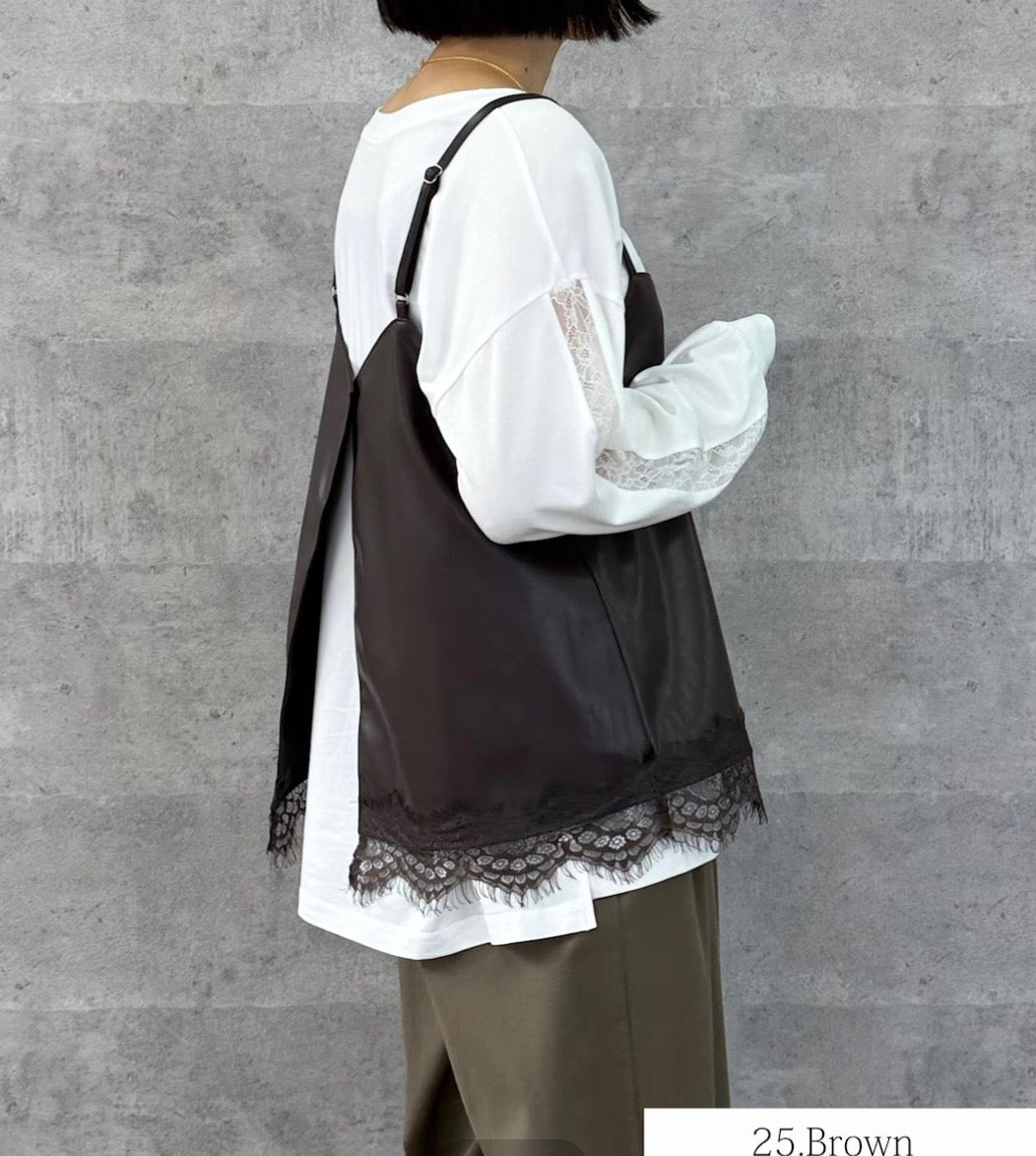 【再入荷予約】【Anna Kerry】フェイクレザーキャミソール/85264707
