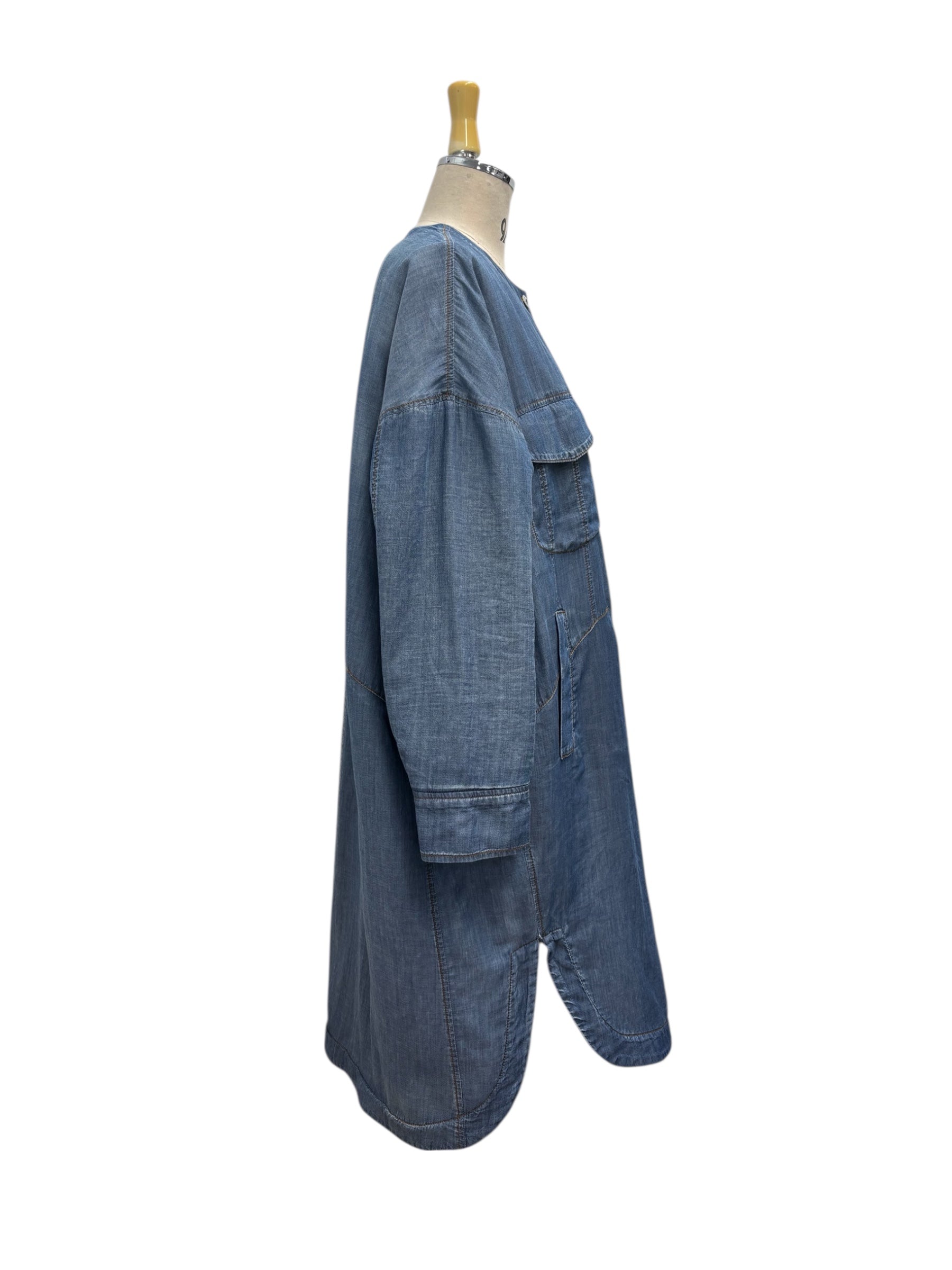 【ayane】【数量限定】中綿キルトシアーデニムシャツコート/816306