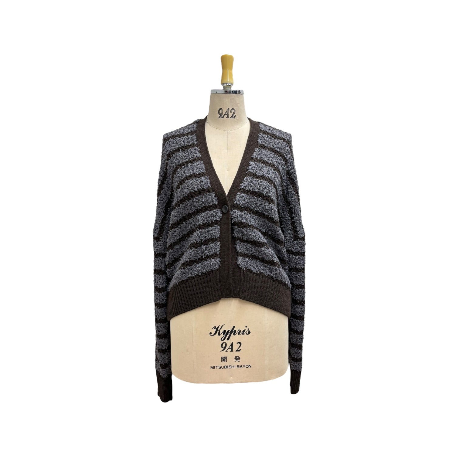 【ayane】リボンヤーンボーダーニットカーディガン②/816310