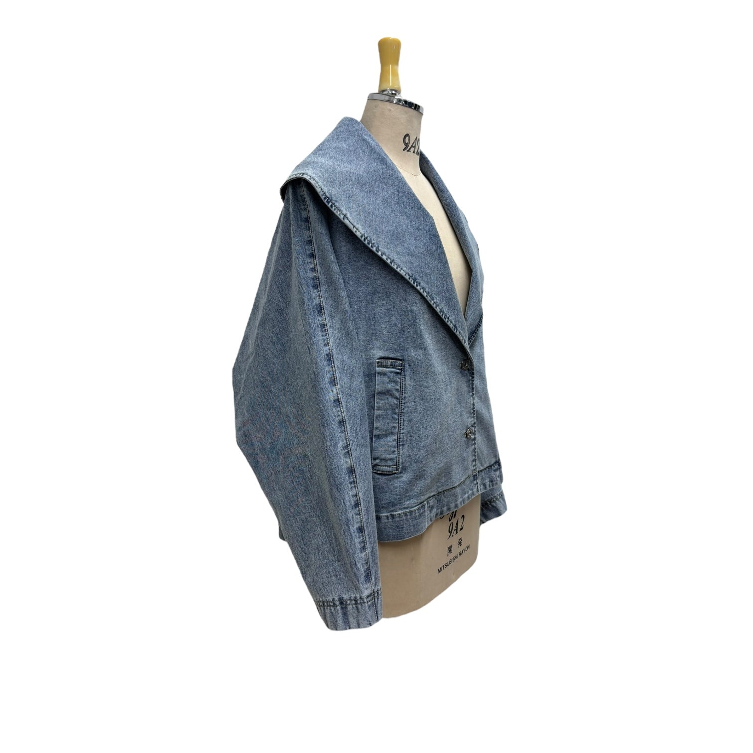 【ayane】ショールカラーデニムダブルジャケット/816314