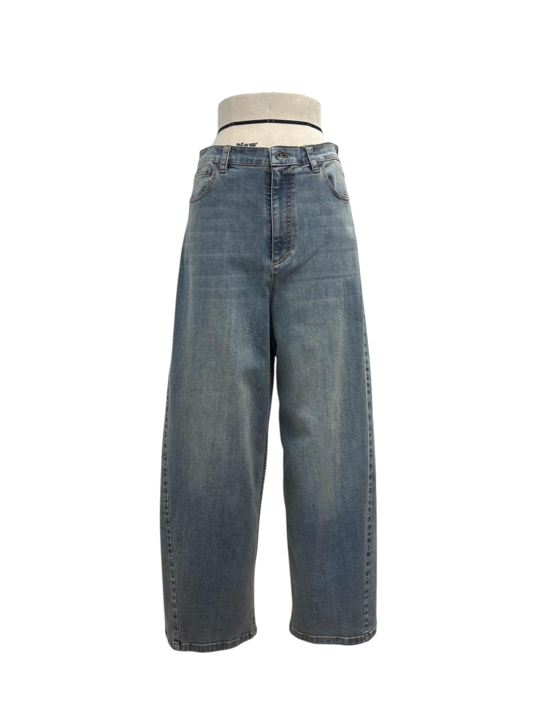 【ayane】無地バレルレッグデニムパンツ/836639