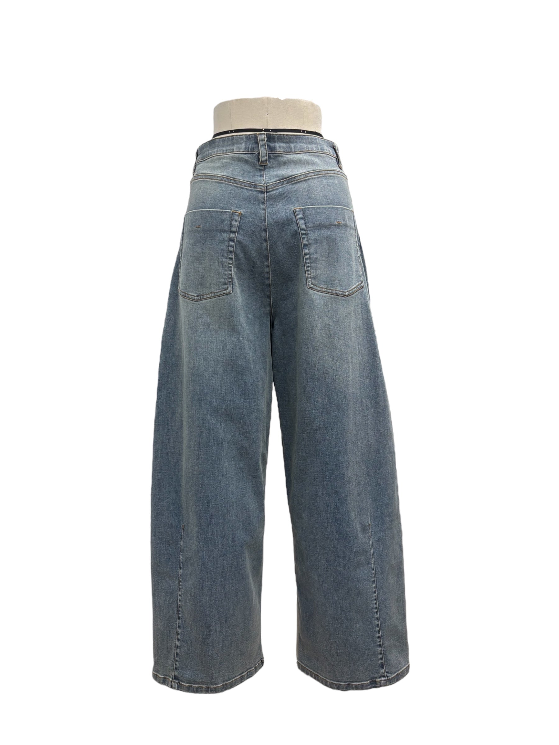 【ayane】無地バレルレッグデニムパンツ/836639